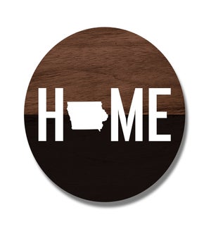 Personalized State Home Wood And Black Circle